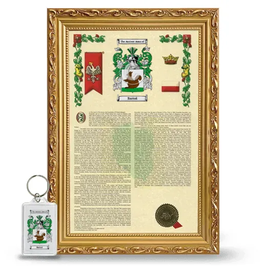 Bartoš Framed Armorial History and Keychain - Gold