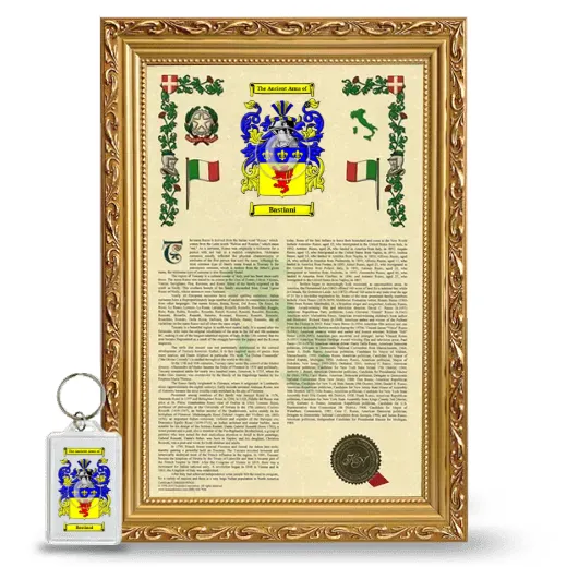 Bastiani Framed Armorial History and Keychain - Gold