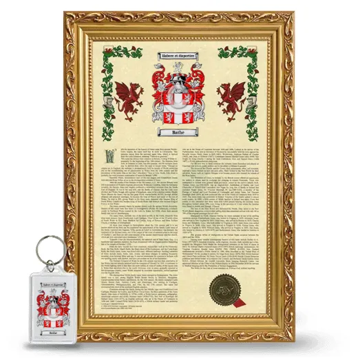 Bathe Framed Armorial History and Keychain - Gold