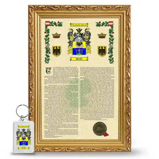 Bazold Framed Armorial History and Keychain - Gold