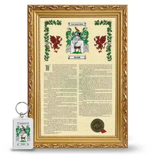 Beaink Framed Armorial History and Keychain - Gold