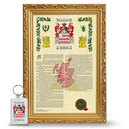 Beardwood Framed Armorial History and Keychain - Gold