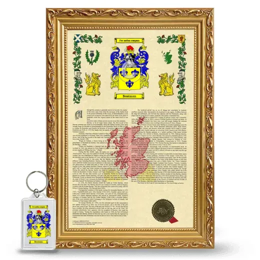 Beatman Framed Armorial History and Keychain - Gold