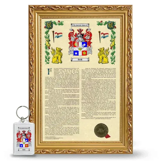 Beek Framed Armorial History and Keychain - Gold
