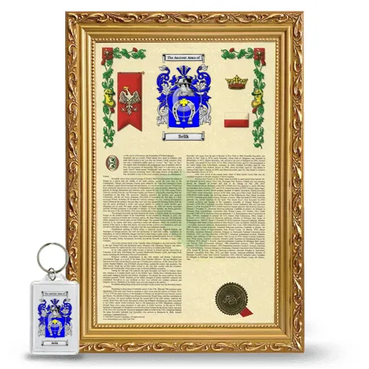 Belik Framed Armorial History and Keychain - Gold