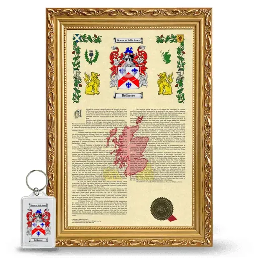 Bellasyse Framed Armorial History and Keychain - Gold