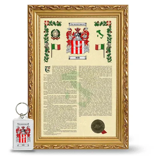Belli Framed Armorial History and Keychain - Gold