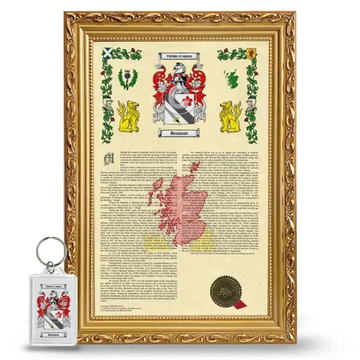 Bennant Framed Armorial History and Keychain - Gold