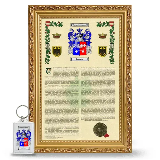 Berentz Framed Armorial History and Keychain - Gold
