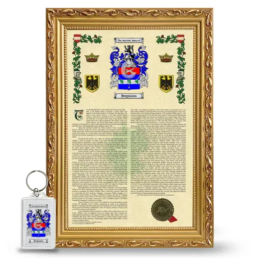 Bergmann Framed Armorial History and Keychain - Gold