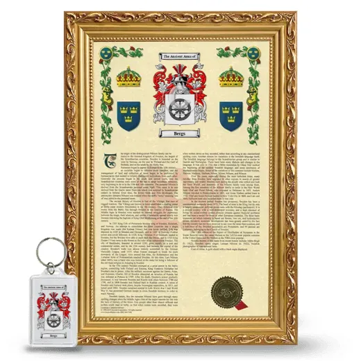 Bergs Framed Armorial History and Keychain - Gold