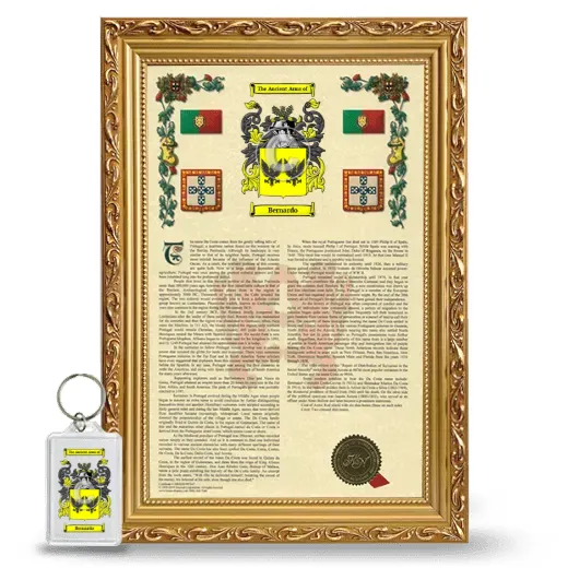 Bernardo Framed Armorial History and Keychain - Gold