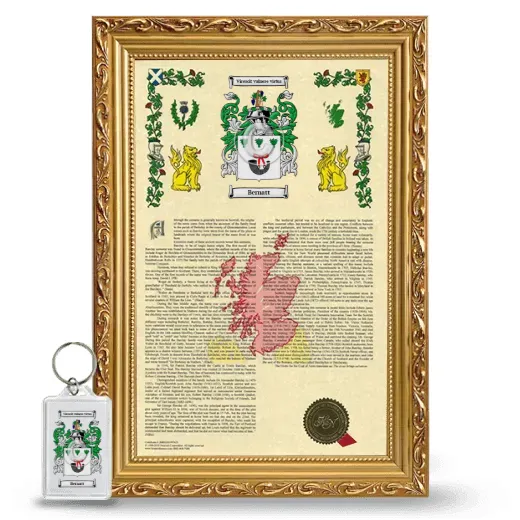 Bernatt Framed Armorial History and Keychain - Gold