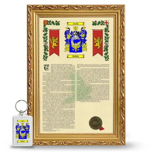 Bicksby Framed Armorial History and Keychain - Gold