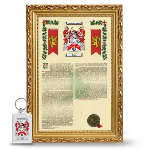 Birtie Framed Armorial History and Keychain - Gold