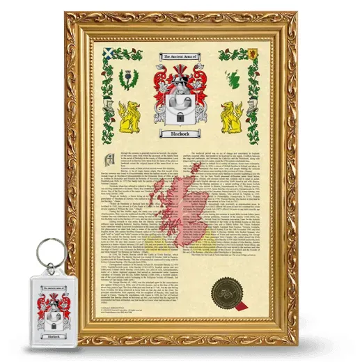 Blackock Framed Armorial History and Keychain - Gold