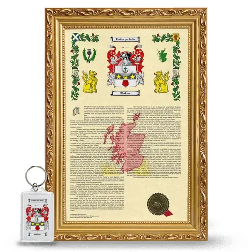 Blaines Framed Armorial History and Keychain - Gold