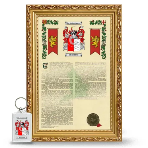 Blanckfield Framed Armorial History and Keychain - Gold