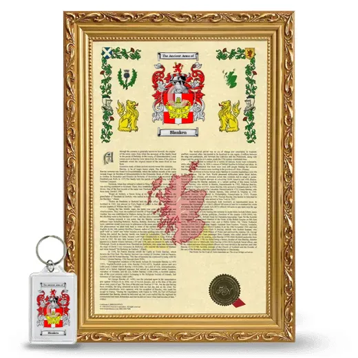 Blanken Framed Armorial History and Keychain - Gold
