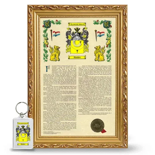 Blankes Framed Armorial History and Keychain - Gold