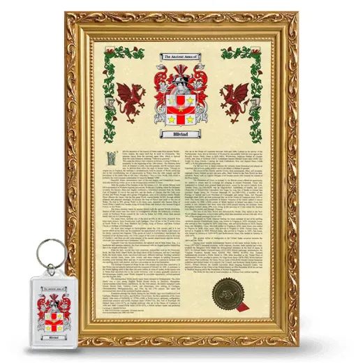 Blivind Framed Armorial History and Keychain - Gold