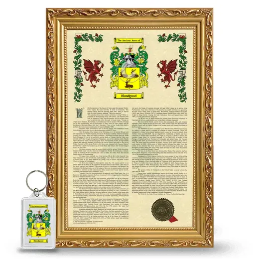Bloodgood Framed Armorial History and Keychain - Gold