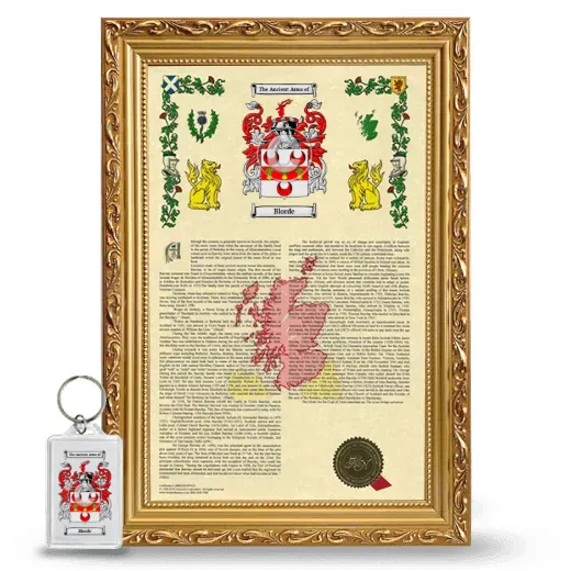 Blorde Framed Armorial History and Keychain - Gold