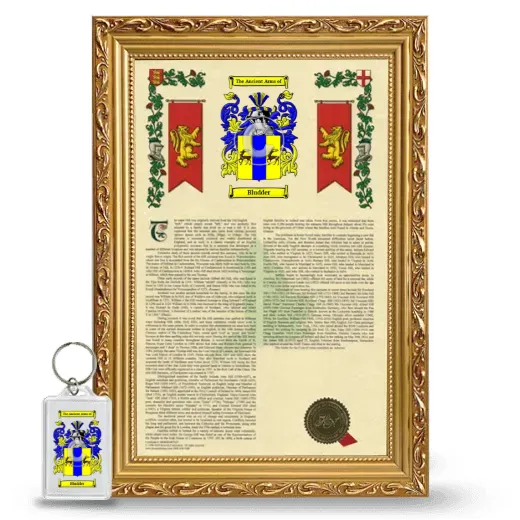 Bludder Framed Armorial History and Keychain - Gold