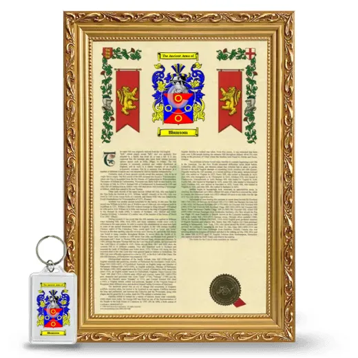 Blumsom Framed Armorial History and Keychain - Gold
