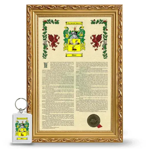 Blute Framed Armorial History and Keychain - Gold