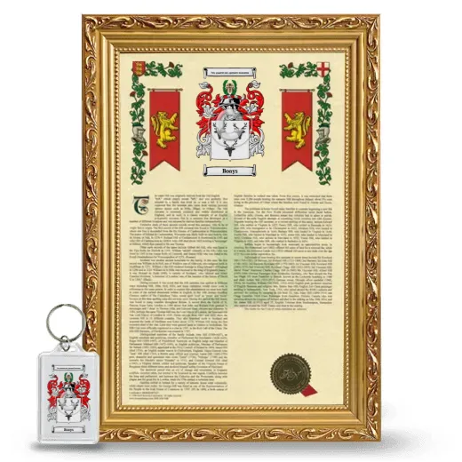 Boays Framed Armorial History and Keychain - Gold