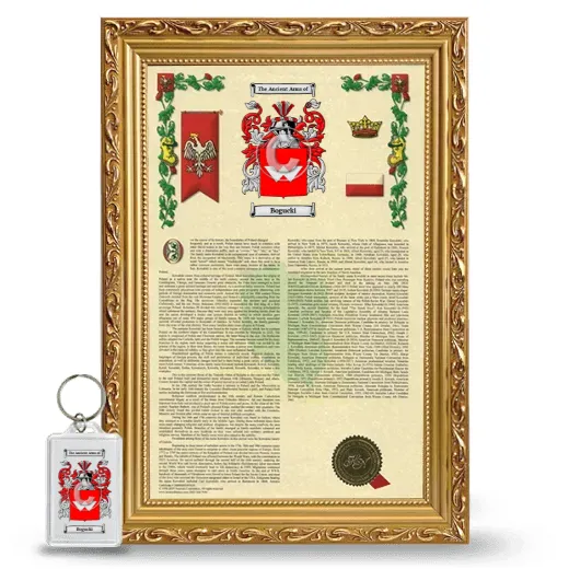 Bogucki Framed Armorial History and Keychain - Gold
