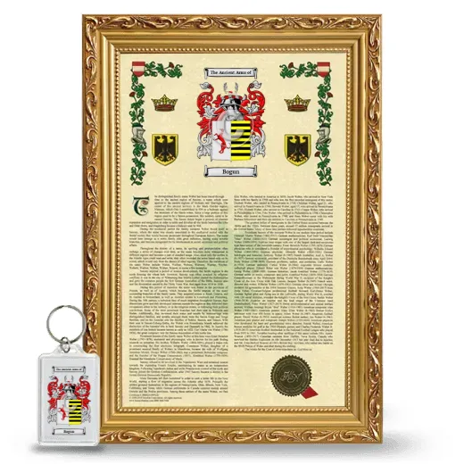 Bogun Framed Armorial History and Keychain - Gold
