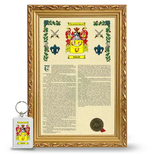 Bolande Framed Armorial History and Keychain - Gold