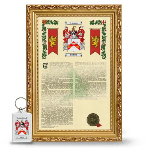 Boldand Framed Armorial History and Keychain - Gold