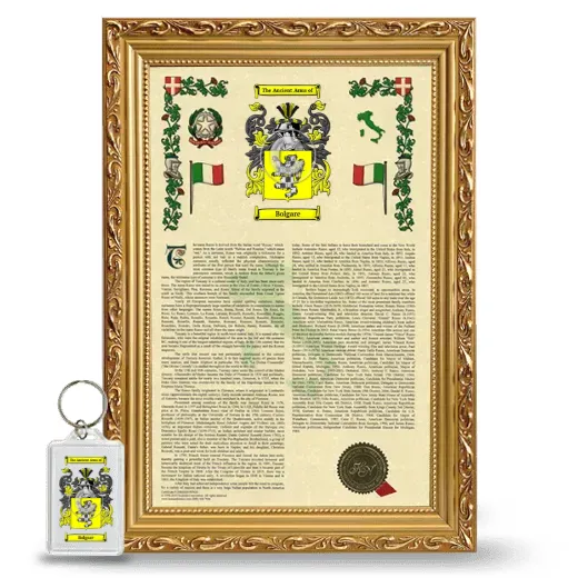 Bolgare Framed Armorial History and Keychain - Gold