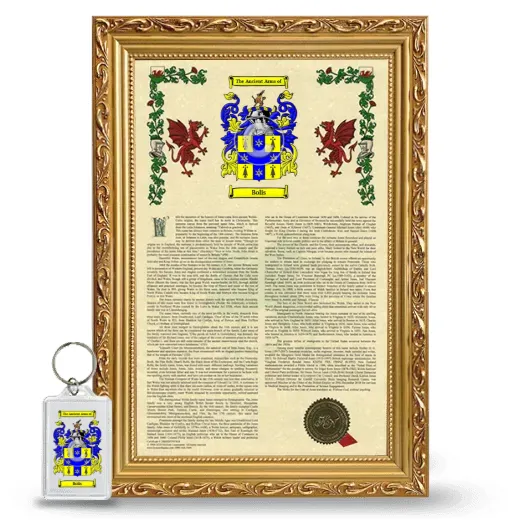 Bolis Framed Armorial History and Keychain - Gold