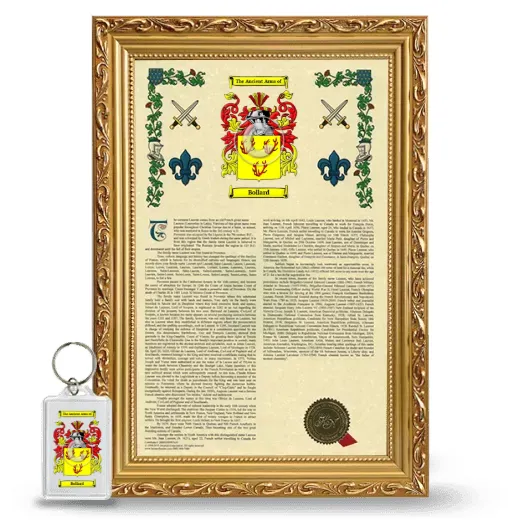 Bollard Framed Armorial History and Keychain - Gold