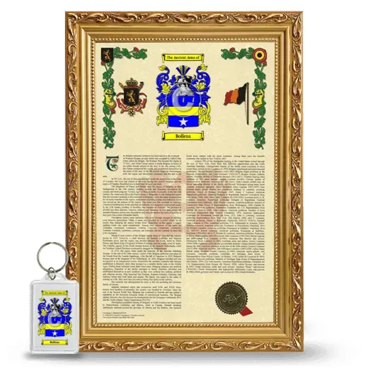 Bollens Framed Armorial History and Keychain - Gold