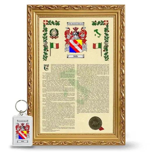Bollo Framed Armorial History and Keychain - Gold