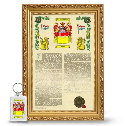 Bonte Framed Armorial History and Keychain - Gold