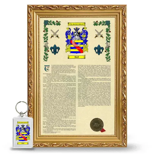Bord Framed Armorial History and Keychain - Gold