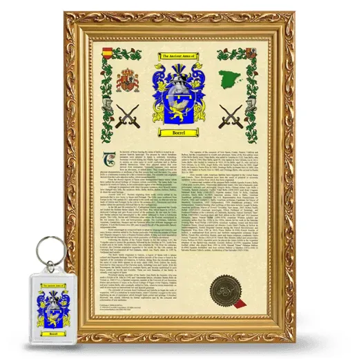 Borrel Framed Armorial History and Keychain - Gold