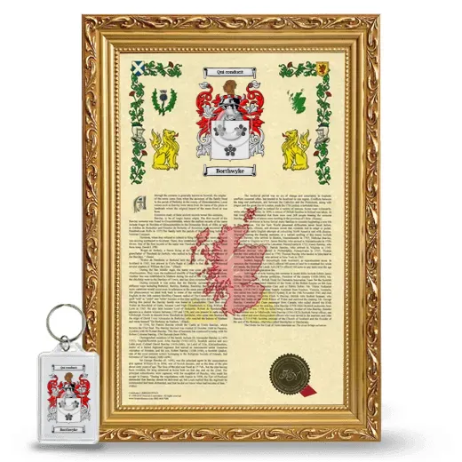 Borthwyke Framed Armorial History and Keychain - Gold