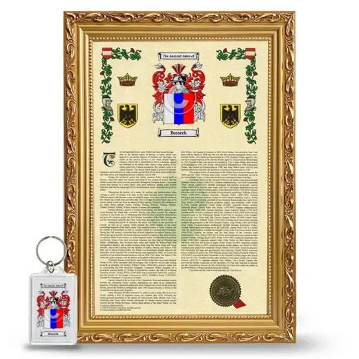 Bosseck Framed Armorial History and Keychain - Gold