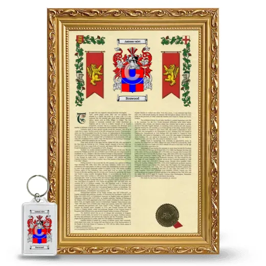 Boswood Framed Armorial History and Keychain - Gold