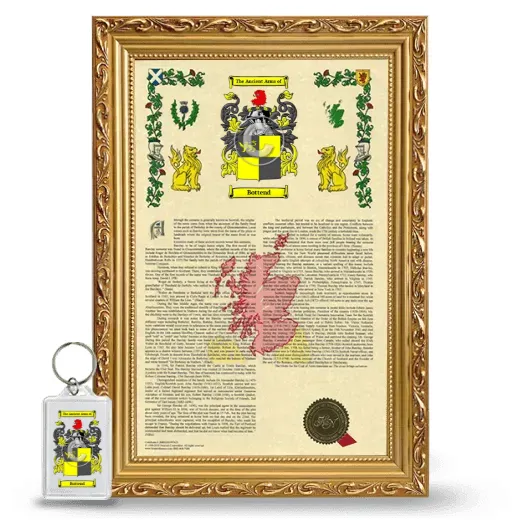 Bottend Framed Armorial History and Keychain - Gold