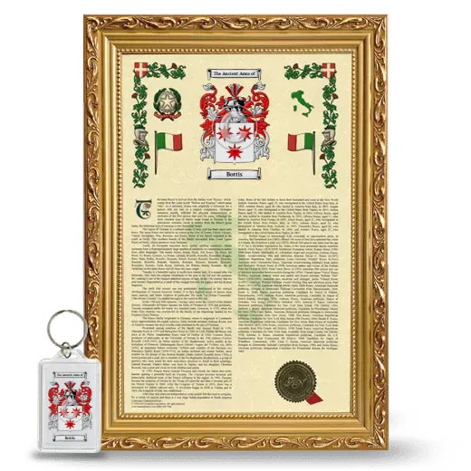 Bottis Framed Armorial History and Keychain - Gold