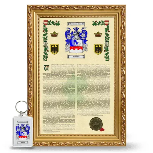 Boulers Framed Armorial History and Keychain - Gold