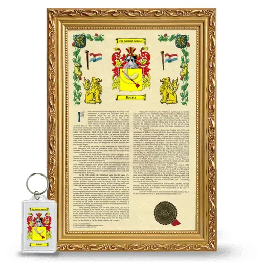 Bouttz Framed Armorial History and Keychain - Gold
